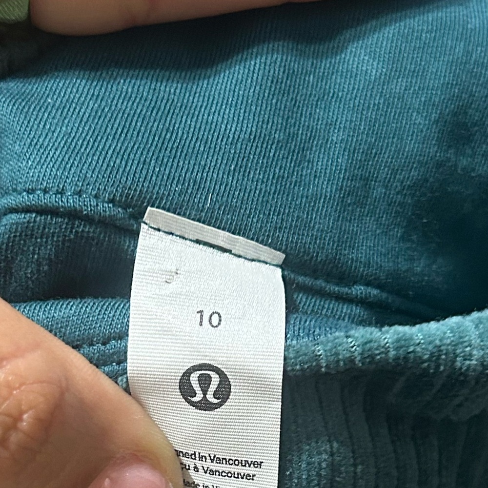lululemon Scuba Track Jacket Velvet Cord – Storm Teal – Size 10 - Picture 4 of 4